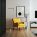 yellow armchair in minimal room